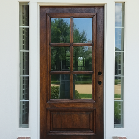 3/0x6/8 Mahogany Prehung Front Door With 6 Lites