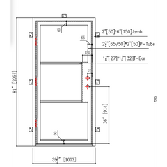 3/0x6/8 Single Exterior Wrought Iron Door