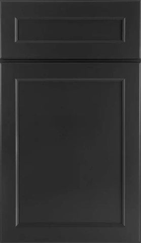  J&K Transitional E2 Charcoal Recessed Panel Black Door Sample