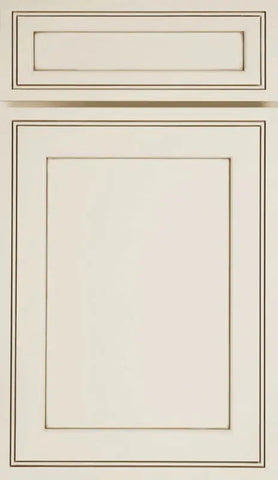  J&K Transitional H9 Pearl-Glazed Recessed Panel Beige Door Sample