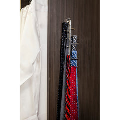 Satin Nickel 12-Hook Cascading Tie Organizer