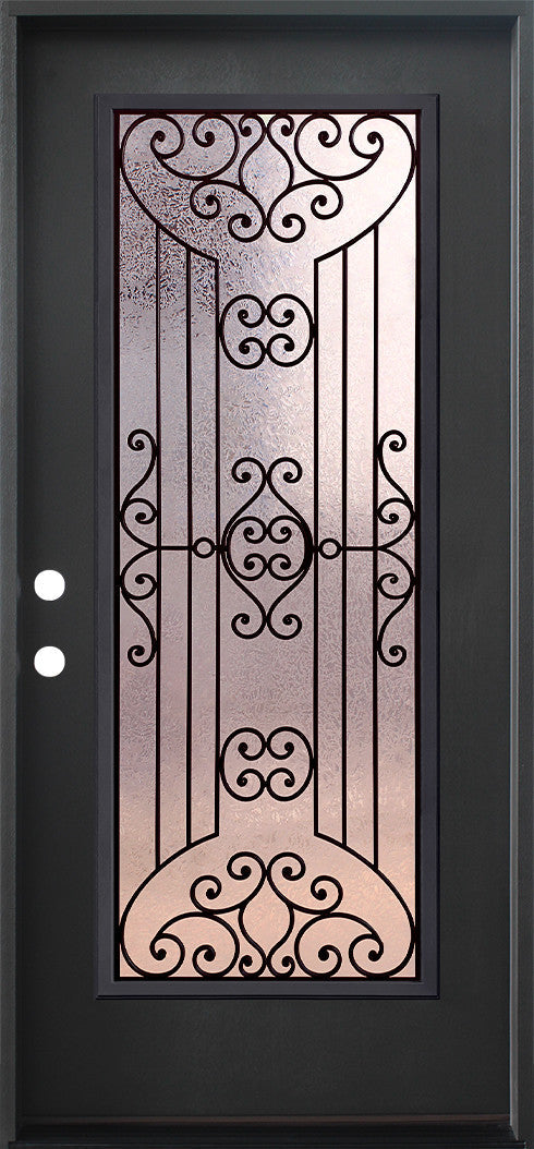  Jupiter 3/0x6/8 Single Prehung Fiberglass Door in Black