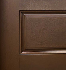 Jupiter 36 in. x 80 in. 3/4 Lite Decorative Glass Stained Dark Walnut Prehung Fiberglass Exterior Door with Brickmold