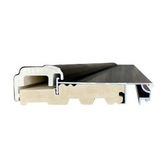 Jupiter 36 in. x 80 in. 3/4 Lite Decorative Glass Stained Light Brown Prehung Fiberglass Exterior Door with Brickmold