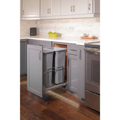 50qt Wire Double Trashcan Pullout with Soft-close Slides