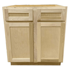 Kitchen Base Cabinet or Unfinished Poplar or Shaker Style or 30