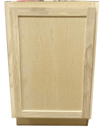 Kitchen Base Cabinet w Trash Can Pull Out | Unfinished Poplar | Shaker Style | 21"