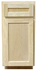 Kitchen Base Cabinet with Drawer or Shaker or Unfinished Poplar or 15