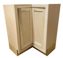 Kitchen Corner Base Cabinet w Lazy Susan | Unfinished Poplar | Shaker Style