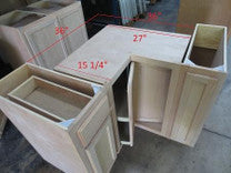 Kitchen Corner Base Cabinet w Lazy Susan | Unfinished Poplar | Shaker Style