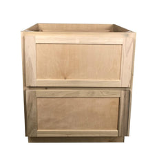 Kitchen Drawer Base Cabinet or Unfinished Poplar or Shaker Style or 30 in or 2 Drawer