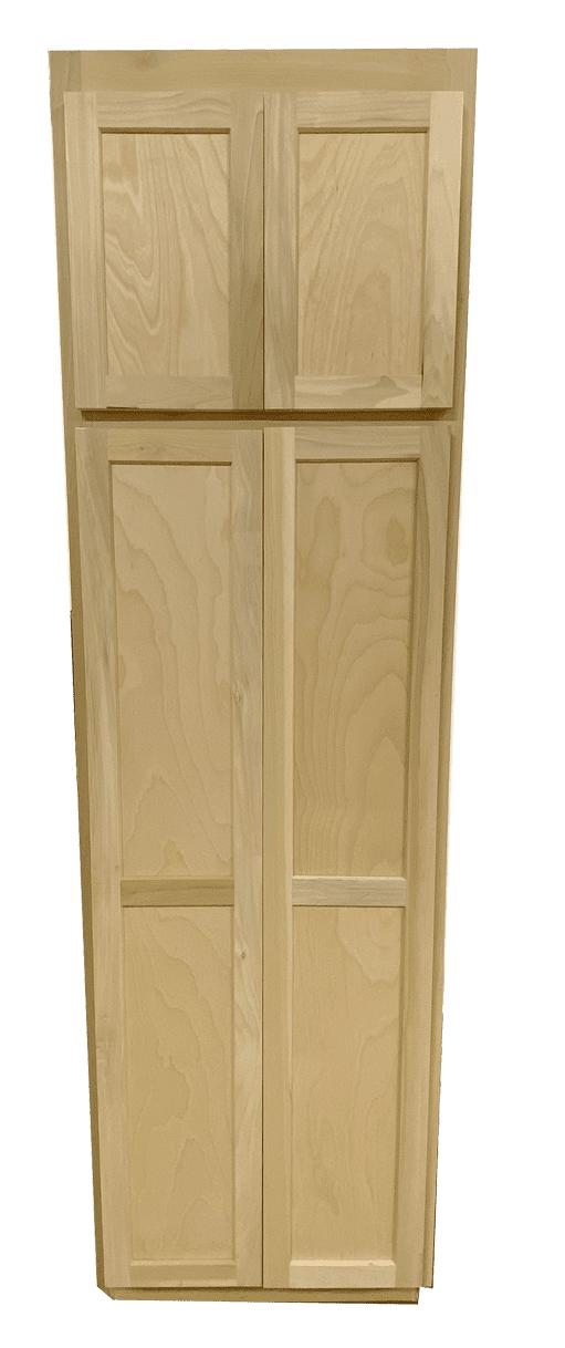 Kitchen Utility Pantry Cabinet or Unfinished Poplar or Shaker Style or 84x30x24 in