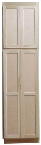 Kitchen Utility Pantry Cabinet or Unfinished Poplar or Shaker Style or 96x30x24 in