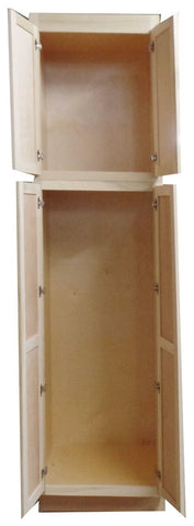 Kitchen Utility Pantry Cabinet or Unfinished Poplar or Shaker Style or 96x30x24 in