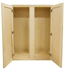 Kitchen Wall Cabinet or Unfinished Poplar or Shaker Style or 27x42x12 in