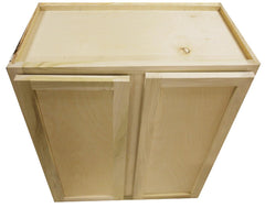 Kitchen Wall Cabinet or Unfinished Poplar or Shaker Style or 27x42x12 in