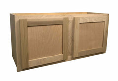 Kitchen Wall Cabinet or Unfinished Poplar or Shaker Style or 30x15x12 in