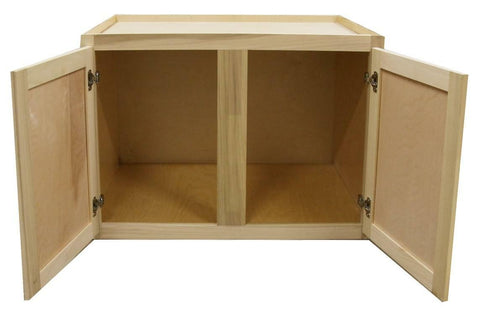 Kitchen Wall Cabinet or Unfinished Poplar or Shaker Style or 30x24x12 in