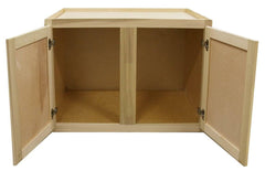 Kitchen Wall Cabinet or Unfinished Poplar or Shaker Style or 33x24x12 in