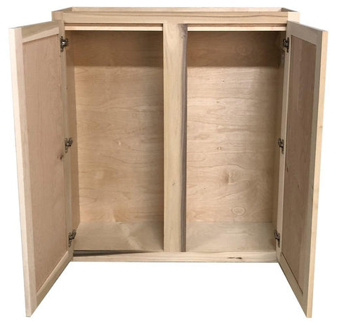 Kitchen Wall Cabinet or Unfinished Poplar or Shaker Style or 36x42x12 in