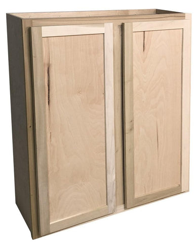 Kitchen Wall Cabinet or Unfinished Poplar or Shaker Style or 36x42x12 in