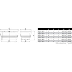 Chrome Closet Pullout Basket with Slides 16"D x 29"W x 11"H