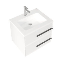 LessCare Bella 24" W Wall-Mounted White Vanity with Sink Top | LessCare