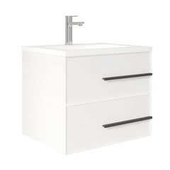 LessCare Bella 24" W Wall-Mounted White Vanity with Sink Top | LessCare