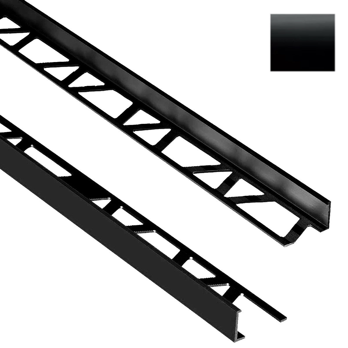 LessCare Black Edge Trim 3/8 in. by 8 ft. Aluminum L Angle Edging for Wall or Floor