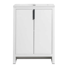 LessCare Evana 24" W Freestanding Vanity with Sink Top White | LessCare