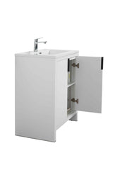 LessCare Evana 24" W Freestanding Vanity with Sink Top White | LessCare