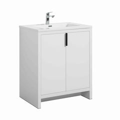 LessCare Evana 30" W Freestanding Vanity with Sink Top White | LessCare