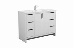 LessCare Evana 48" W Freestanding Vanity with Sink Top White | LessCare