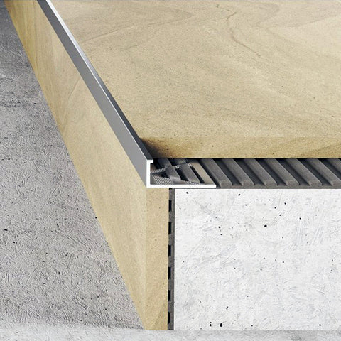 LessCare Gold Edge Trim 3/8 in. by 8 ft. Aluminum L Angle Edging for Wall or Floor