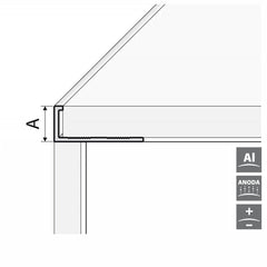 LessCare Gold Edge Trim 3/8 in. by 8 ft. Aluminum L Angle Edging for Wall or Floor