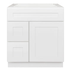 LessCare Vanity Sink Base Cabinet 30 x 21 x 34.5 Left | LessCare Alpina White