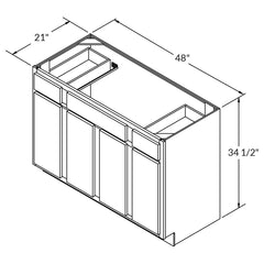 LessCare Vanity Sink Base Cabinet 48 x 21 x 34.5 | LessCare Alpina White