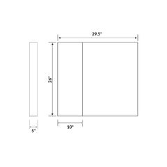 30 W x 26 H Mirrored  Medicine Cabinet LMC1-30