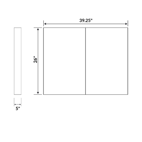 40 W x 26 H Mirrored  Medicine Cabinet LMC1-40