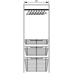 Dark Bronze Closet Pullout Basket with Slides 14"D x 29"W x 17"H