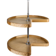 24" Kidney Two-Shelf Wood Lazy Susan Set