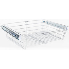 Chrome Closet Pullout Basket with Slides 16"D x 17"W x 6"H