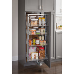 15" Wide 86" Tall Chrome Wire Soft-close Pantry Swingout