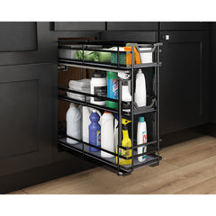 8" Black Nickel STORAGE WITH STYLE® Metal "No Wiggle" Under Drawer Soft-close Base Pullout