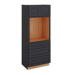 Modernform Cabinet Onyx Black Shaker 33" W X 84" H X 24" D Oven Cabinet With 3 Drawers