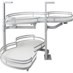 21" Polished Chrome and White Blind Corner Swingout for Openings on the Left of the Blind