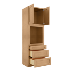 Oven Kitchen Cabinet OC3096 Shaker Toffee LessCare 30 in. width 96 in. height 24 in. depth - Kitchen Cabinets