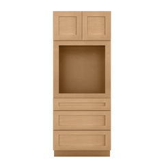Oven Kitchen Cabinet OC3384 Shaker Toffee LessCare 33 in. width 84 in. height 24 in. depth - Kitchen Cabinets