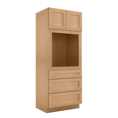 Oven Kitchen Cabinet OC3384 Shaker Toffee LessCare 33 in. width 84 in. height 24 in. depth - Kitchen Cabinets