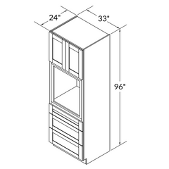 Oven Kitchen Cabinet OC3396 Alpina White LessCare 33 in. width 96 in. height 24 in. depth - Kitchen Cabinets